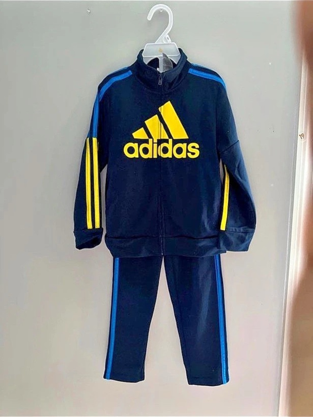 adidas Kids Athletic Tracksuit Set in Blue & Black